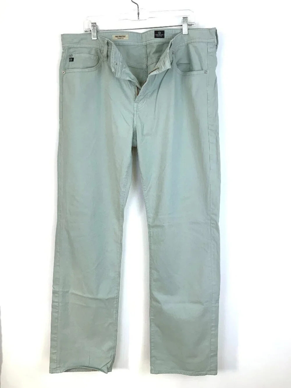 AG Adriano Goldschmied The Protege Straight Leg Pants in Sage Green Sz 38X34